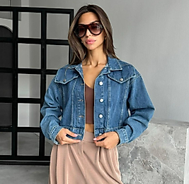 Kısa Kot Ceket - Mavi