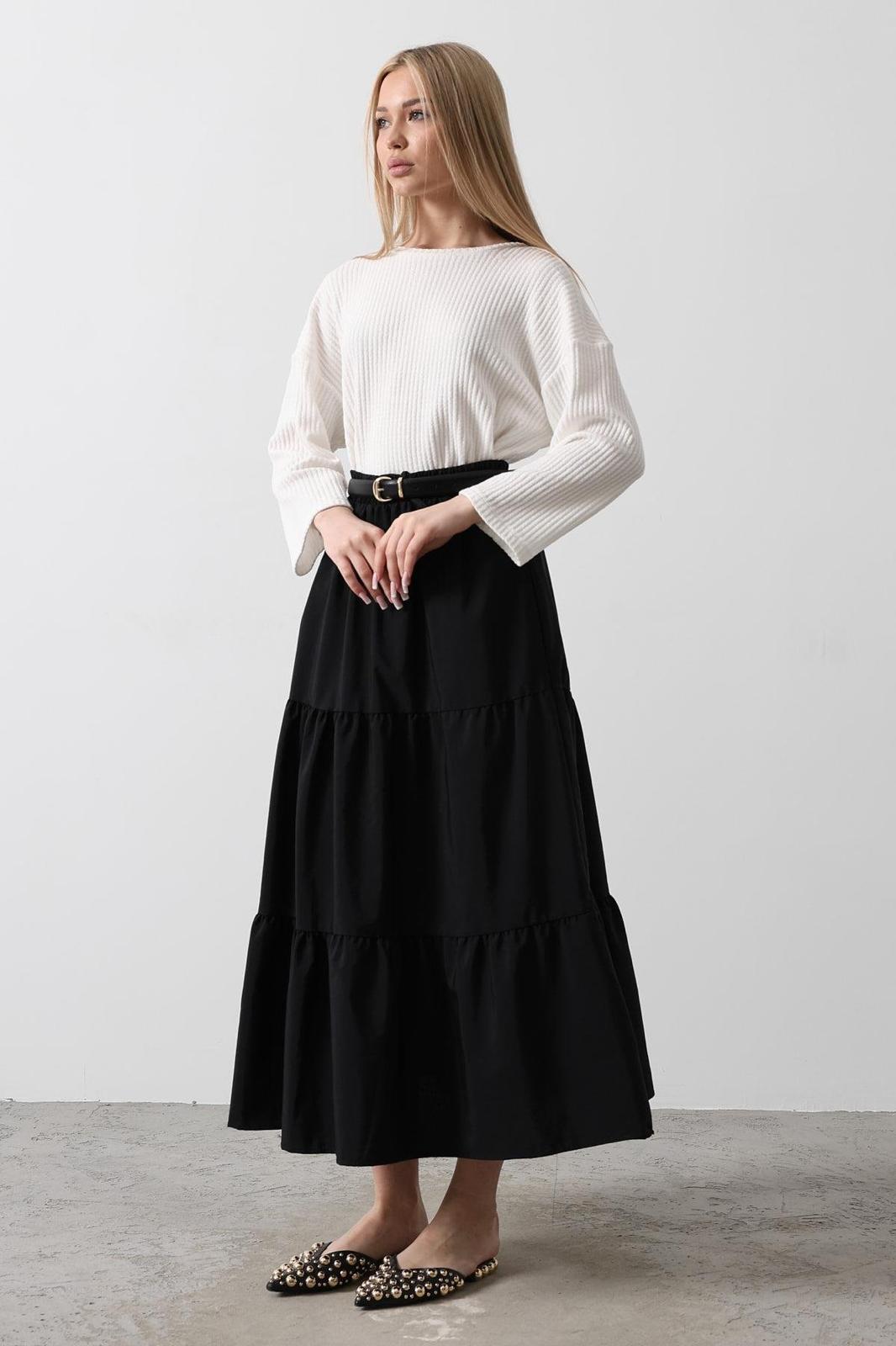 Kat Kat Siyah Uzun Etek